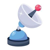 Visually appealing flat icon of parabolic satellite vector