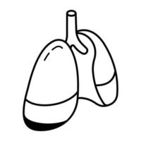 un icono isométrico personalizable de pulmones vector