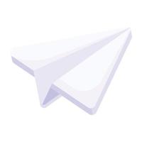 un icono de vector de avión de papel