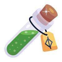 An icon of potion vial in flat style vector