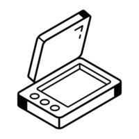 Graphic tablet icon in isometric vector design.