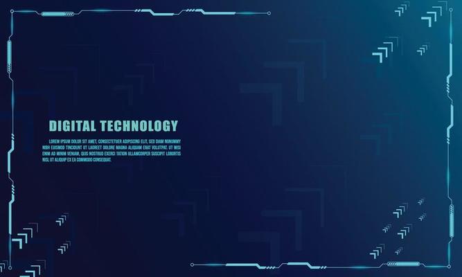 Abstract technology concept particle connection background with blue lights.