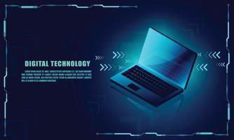 Laptop analysis processing.  structure isometric vector , Database. , Laptop icon on background.