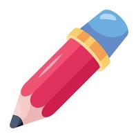 Writing tool, flat icon of pencil vector