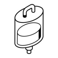 An icon of iv drip bottle isometric design vector