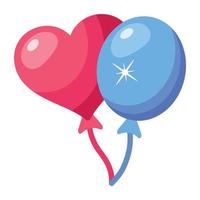 Pair of balloons flat icon download vector