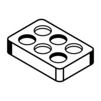 A paint tray line isometric icon vector