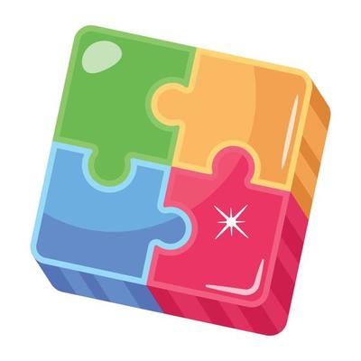 An icon of jigsaw flat design