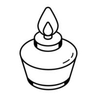 An isometric outline icon of lab burner vector