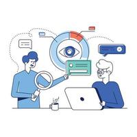 Check this flat illustration of project discussion vector