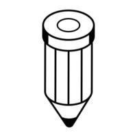 Writing tool, line icon of a pencil vector