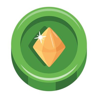 Trendy flat icon of game coin