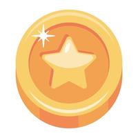 Modern flat vector icon of star coin