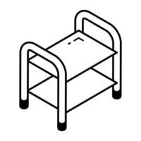 A surgical trolley line icon download vector