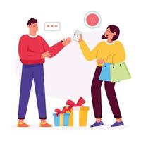 Trendy flat illustration of shopping vector