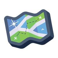 Check this flat icon design of map vector