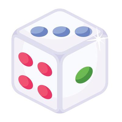 An editable flat icon of dice