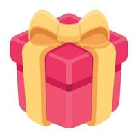 A trendy flat icon of gift box vector