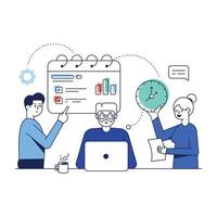 Check this flat illustration of project discussion vector