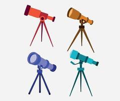 Color image of cartoon telescope. vector