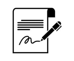 Businessman signing a document. The process of business financial agreement. Document with a signature. vector