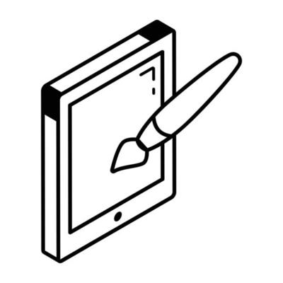 Trendy line icon of a paint