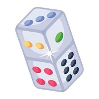 Cube with numbers, dice icon design vector