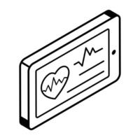 Modern outline icon of healthcare app vector