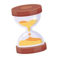 A captivating flat icon of sand timer vector