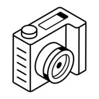 Modern line isometric vector of a camera