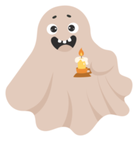 Aufkleber Geist mit Kerze. Halloween png