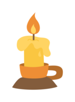 sticker Burning candle in a candlestick png