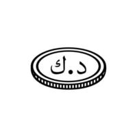 Kuwait Currency Icon Symbol. Kuwaiti Dinar, KWD Coins. Vector Illustration