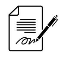 Businessman signing a document. The process of business financial agreement. Document with a signature. vector