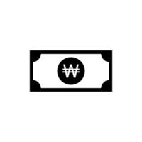 Korea Currency Icon Symbol, Won, KRW. Vector Illustration