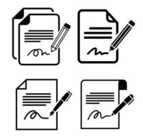 Businessman signing a document. The process of business financial agreement. Document with a signature. vector