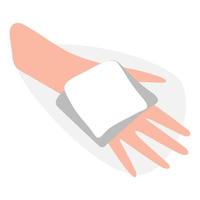 Hand with a note, great design for any purposes. Vector illusrtation.