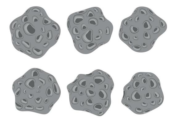 set of meteorite rocks.vector illustration