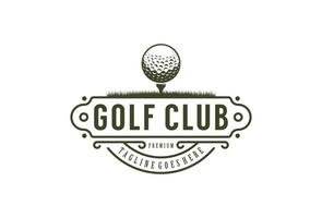 icono de vector de logotipo de golf. diseño de club de golf de emblema de insignia vintage