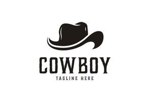 sombrero de cuero de vaquero del oeste del país, silueta de sombrero de sheriff de Texas vector
