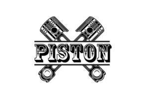 diseño de vector de elemento de motor de pistón vintage