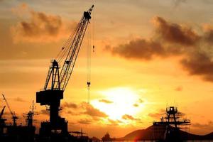 cranes in a harbor photo