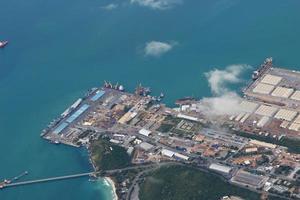 vista aérea del puerto de durban, sattahip tailandia foto