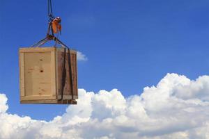 hook holding wooden container photo