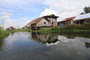 Houses at Inle lake, Myanmar photo