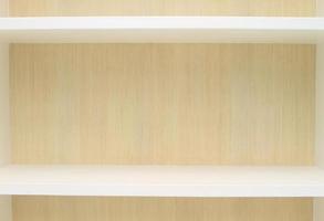 Blank wooden bookshelf photo