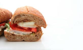 sandwich on white background photo