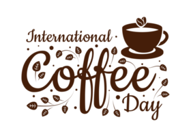 día internacional del café. 1 de octubre concepto de evento de comida png
