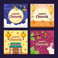 Mid Autumn Chuseok Festival Social Media Post vector