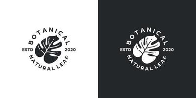 inspiración de diseño de logotipo vintage de hoja tropical de naturaleza vector